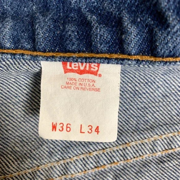 Vintage Levi's 517 Jeans Mens 36 x 34 Blue Orange Tab Straight USA Made 90s VTG